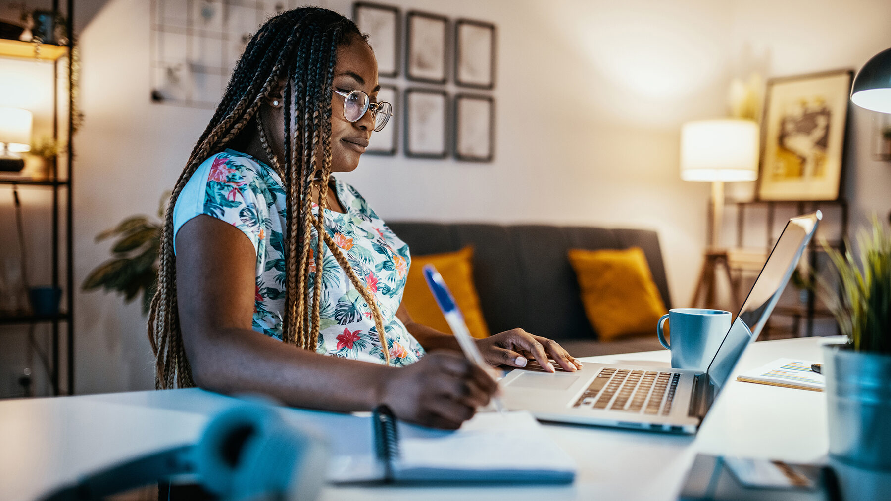 woman viewing laptop